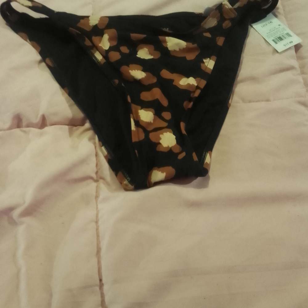 Chic Chocolate  Brown  and Black Patterned Bikini Bottom Shade Shore Size‎ Large